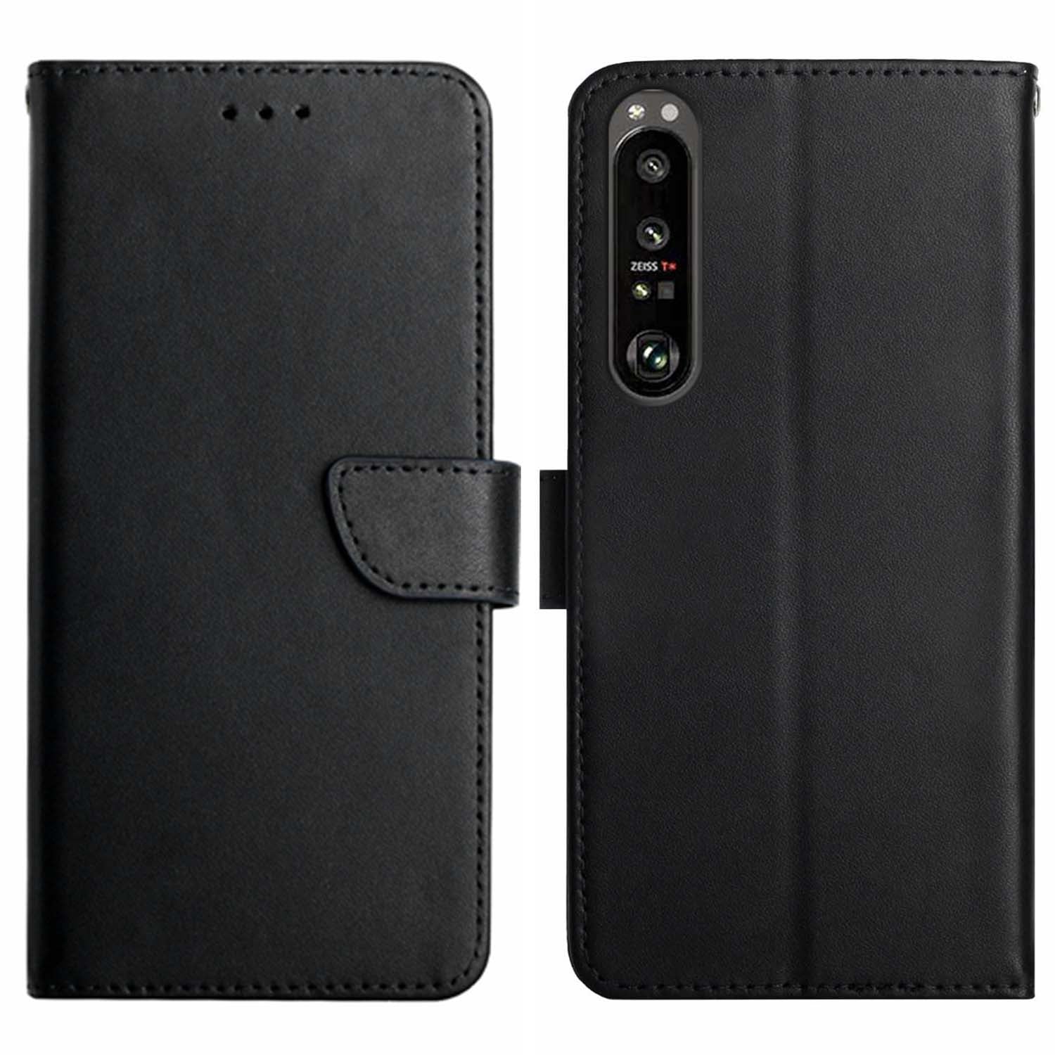 HT02 For Sony Xperia 1 VI Phone Case Nappa Texture Genuine Cow Leather Flip Cover HT02 For Sony Xperia 1 VI Phone Case Nappa Texture Genuine Cow Leather Flip Cover